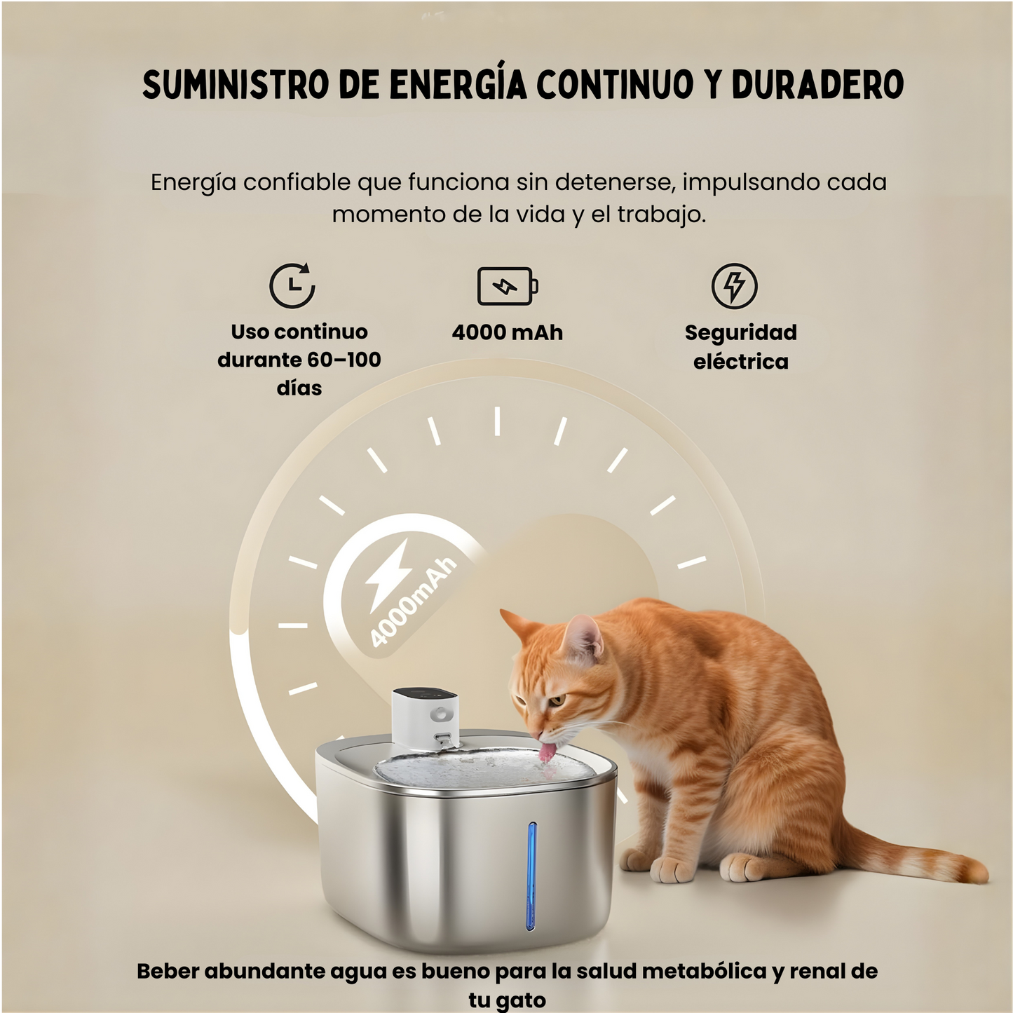 Fuente de agua inalámbrica para gatos de 4 litros con sensor automático Fuente para beber para gatos Bebedero para perros Accesorios para dispensadores de agua para mascotas