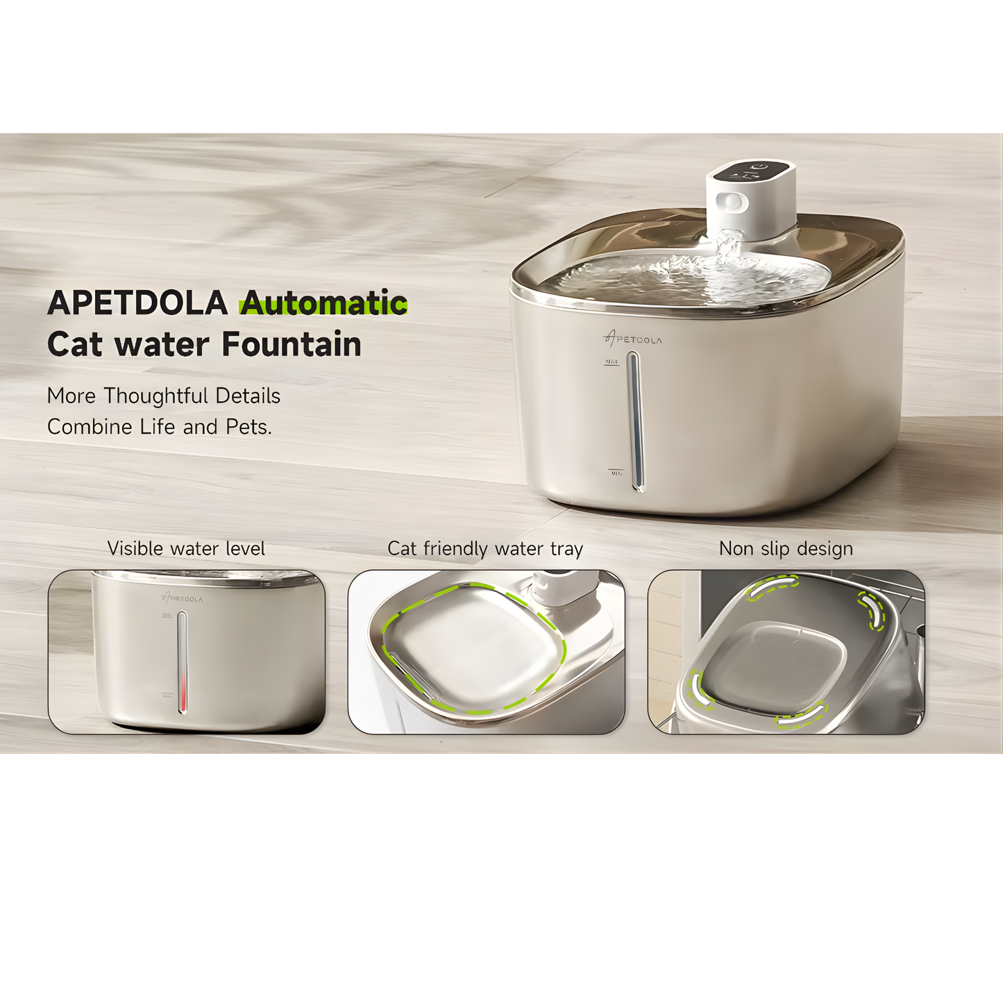 4L Cordless Water Fountain with Sensor for Pets