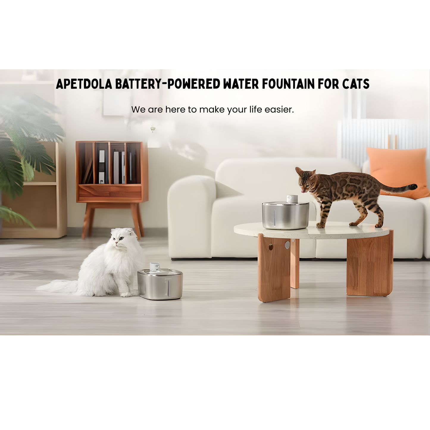 4L Cordless Water Fountain with Sensor for Pets